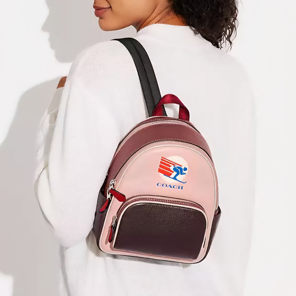 NWOT Coach Mini Court Backpack In Colorblock With Ski Speed Graphic